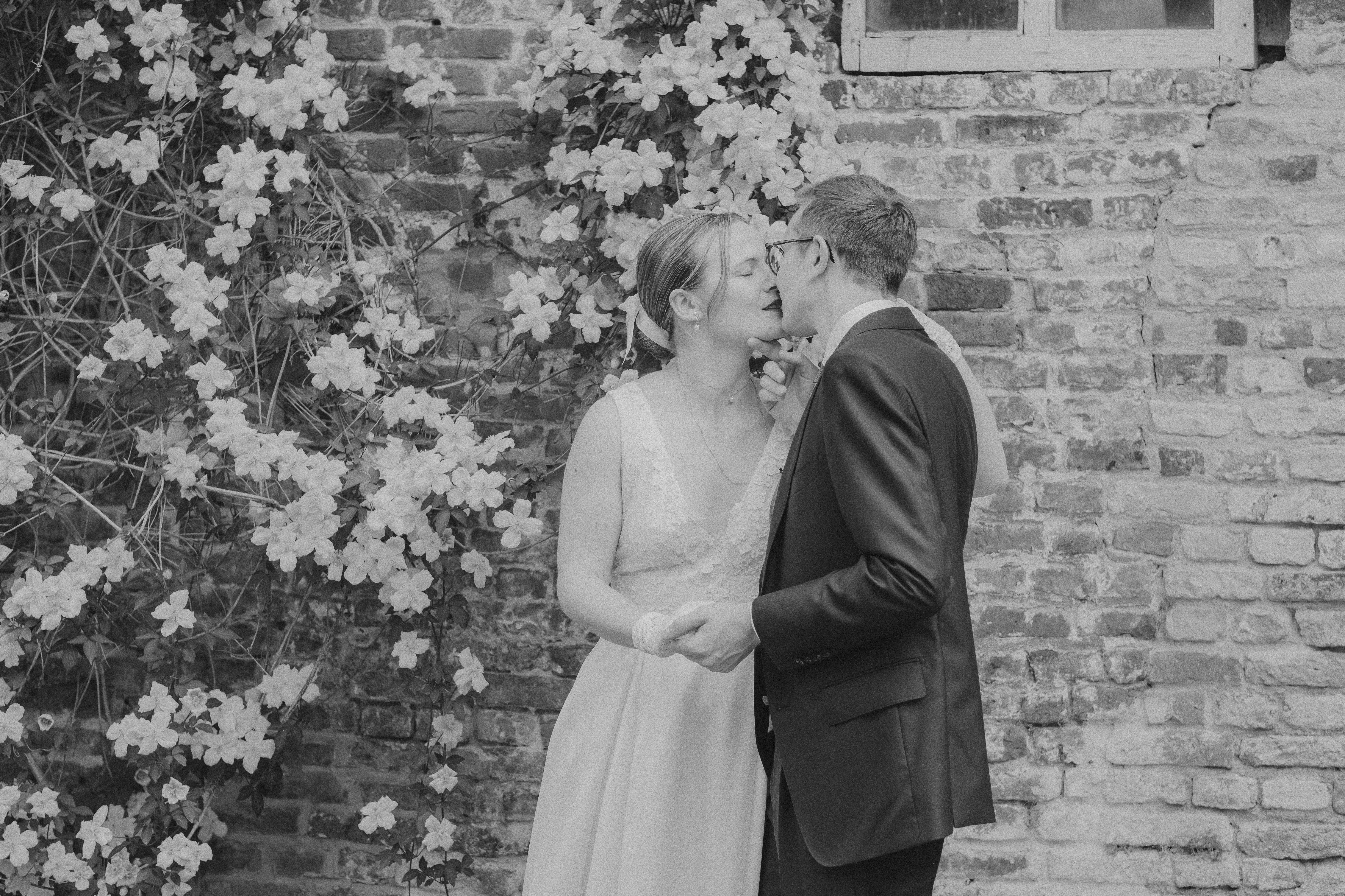 emotional wedding ceremony moment bride and groom